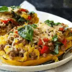 Baked Spaghetti Squash with Beef and Veggies