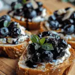 Balsamic Blueberry Goat Cheese Toast – A Fancy Appetizer!