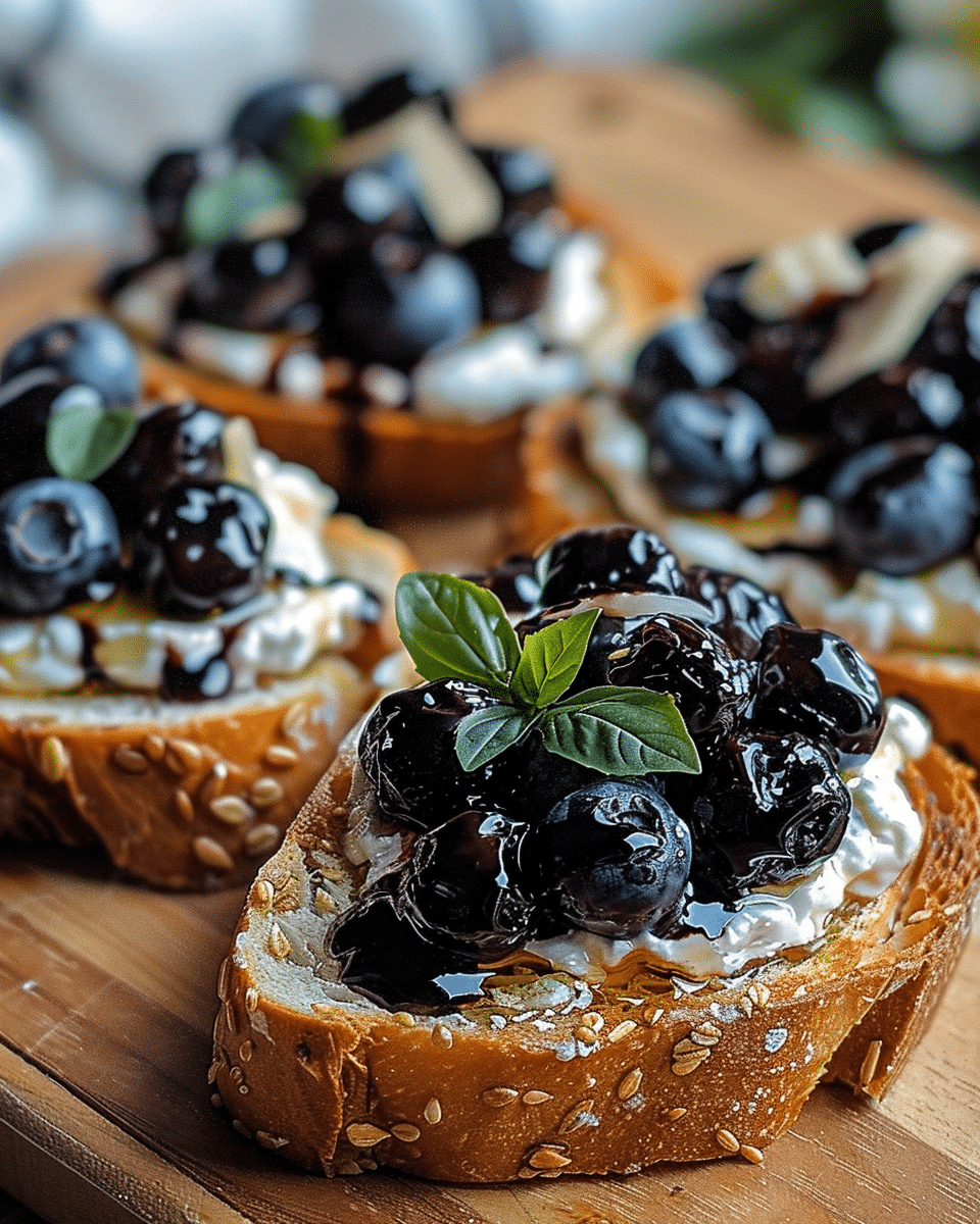 Balsamic Blueberry Goat Cheese Toast – A Fancy Appetizer!