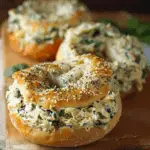 Cheesy Spinach-Artichoke Bagels