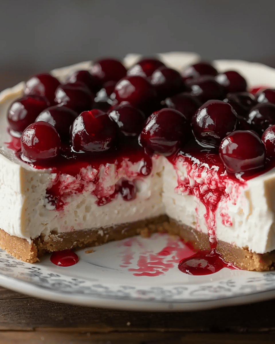 Cherry-Infused Whipped Cheesecake