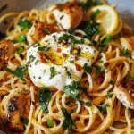 Chicken Spaghetti with Burrata and Lemon Butter Garlic Sauce: An Incredible 7-Ingredient Recipe