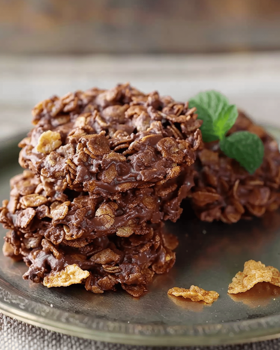 Chocolate Peanut Butter Cornflake Cookies