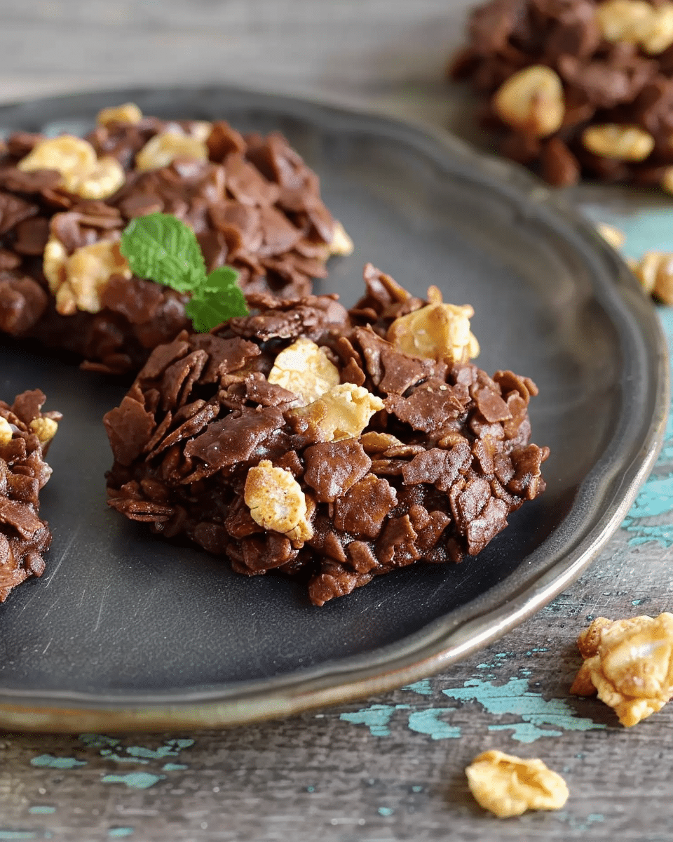 Chocolate Peanut Butter Cornflake Cookies