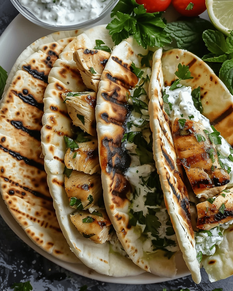 Grilled Chicken Pita Pockets with Tzatziki Recipe