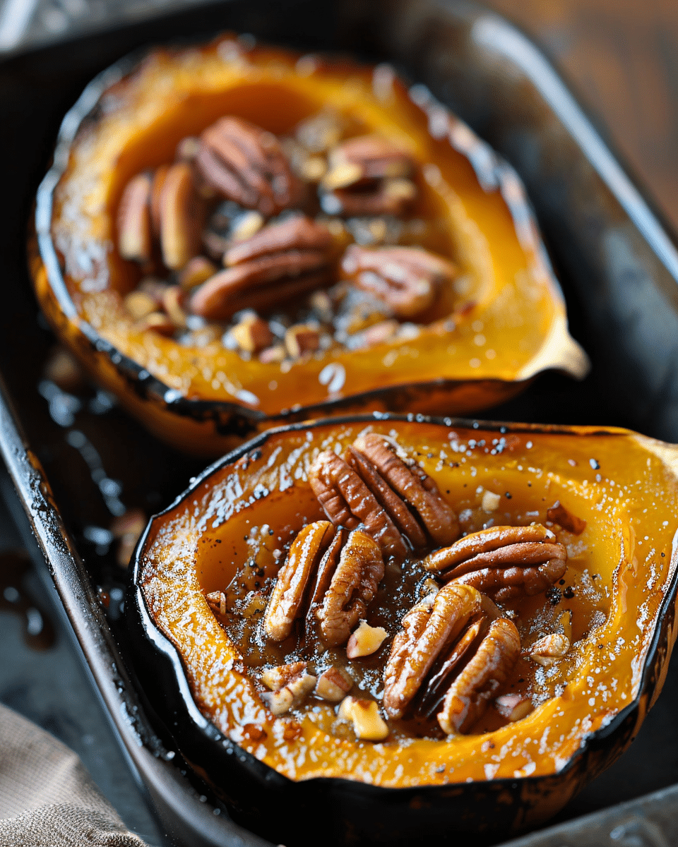 Maple Pecan Roasted Acorn Squash