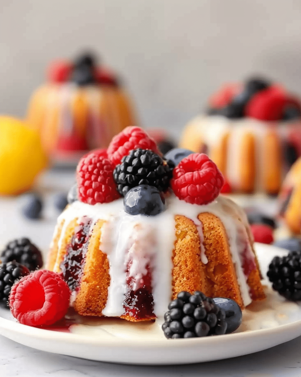 Mini Berry Bundt Cakes with Cream Cheese Glaze: A Delightful Bite-Sized Treat