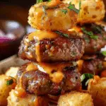 Mini Burger Skewers with Tater Tot Buns