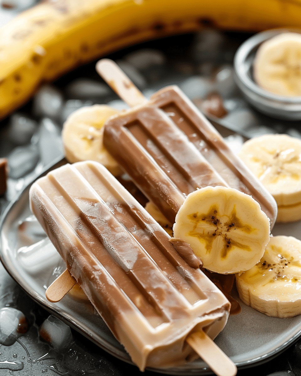 Nutella Banana Greek Yogurt Popsicles