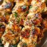 Ranch Garlic Parmesan Chicken Skewers