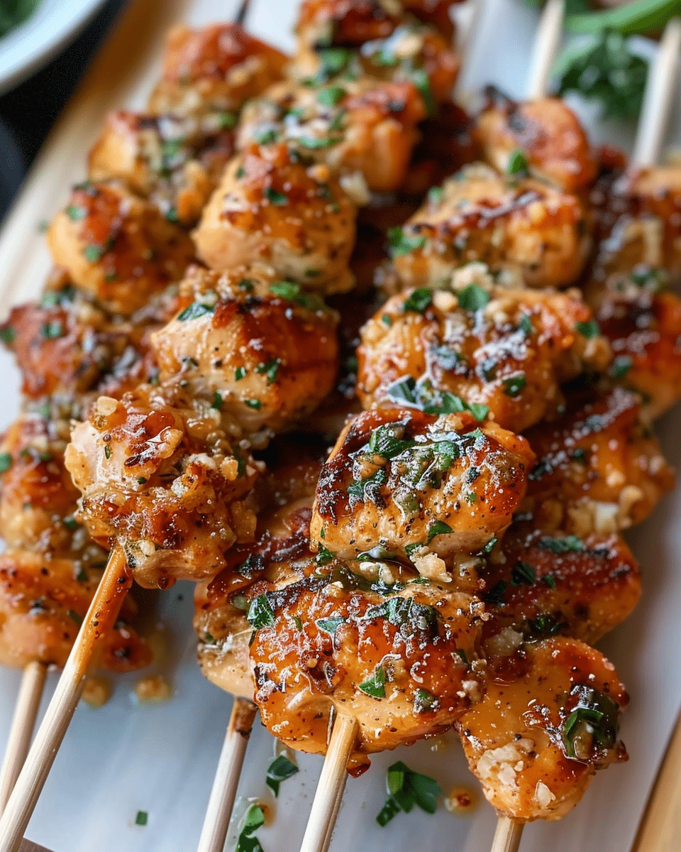 Ranch Garlic Parmesan Chicken Skewers