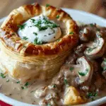 Sausage Gravy with Mushrooms in Puff Pastry Bowl Recipe