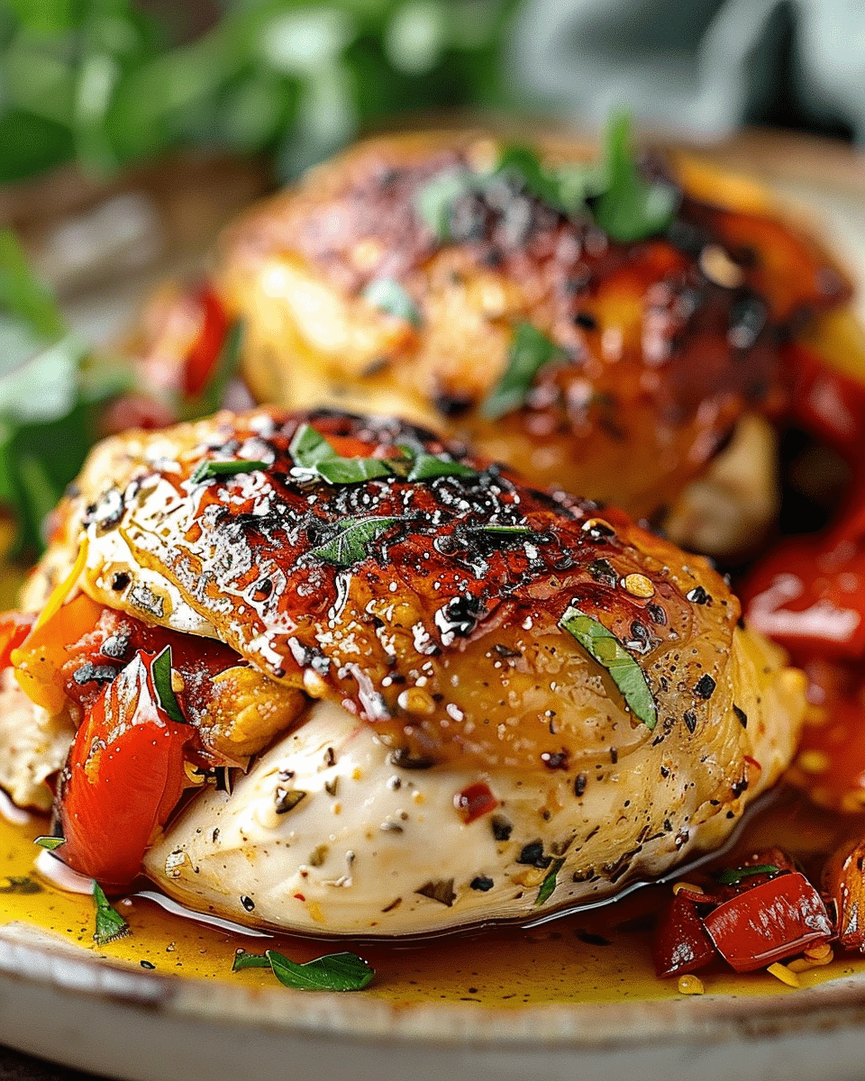 Savory Stuffed Chicken with Roasted Red Peppers