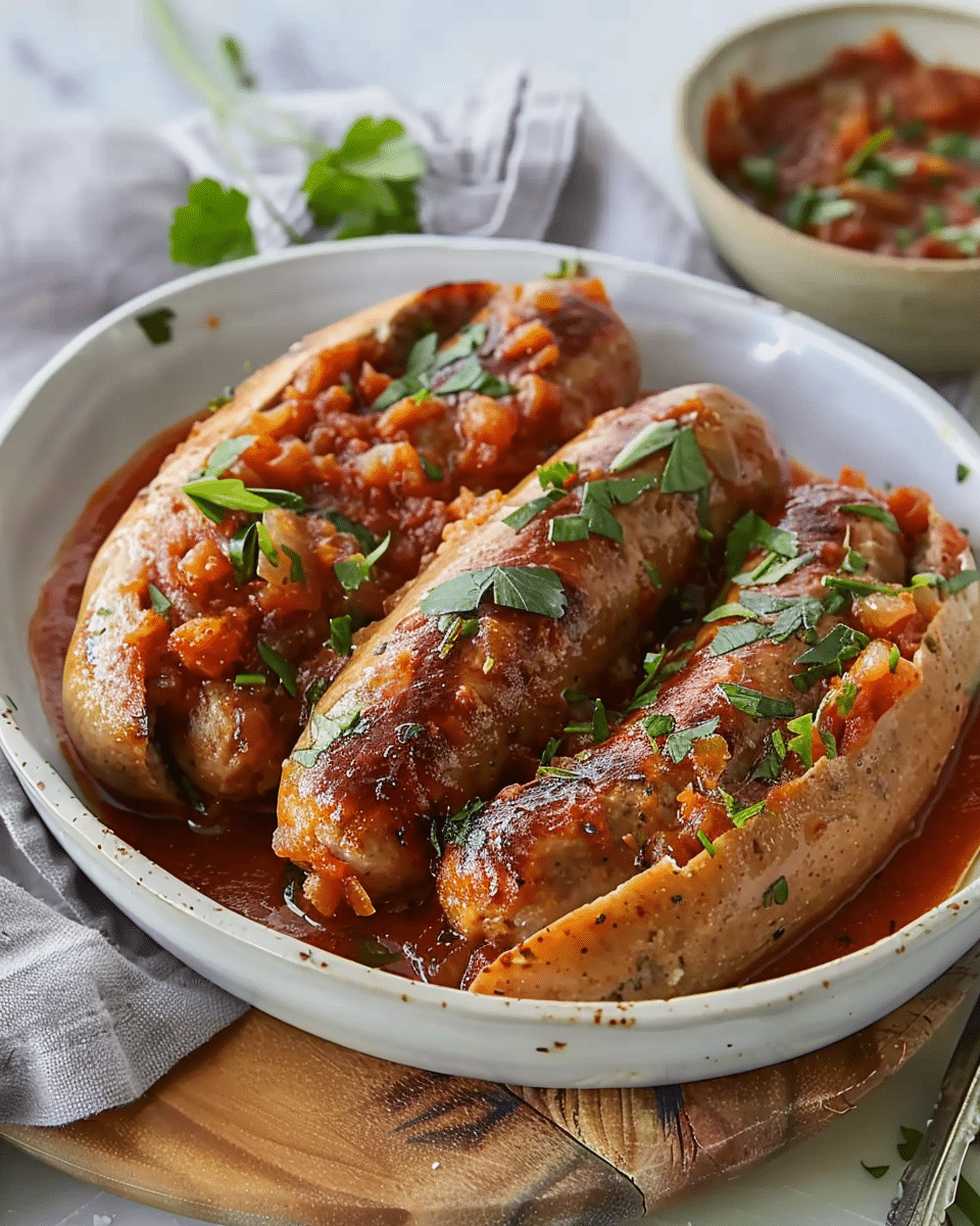 Slow Cooker Sausage with Sauce
