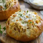 Spaghetti Garlic Bread Bowls