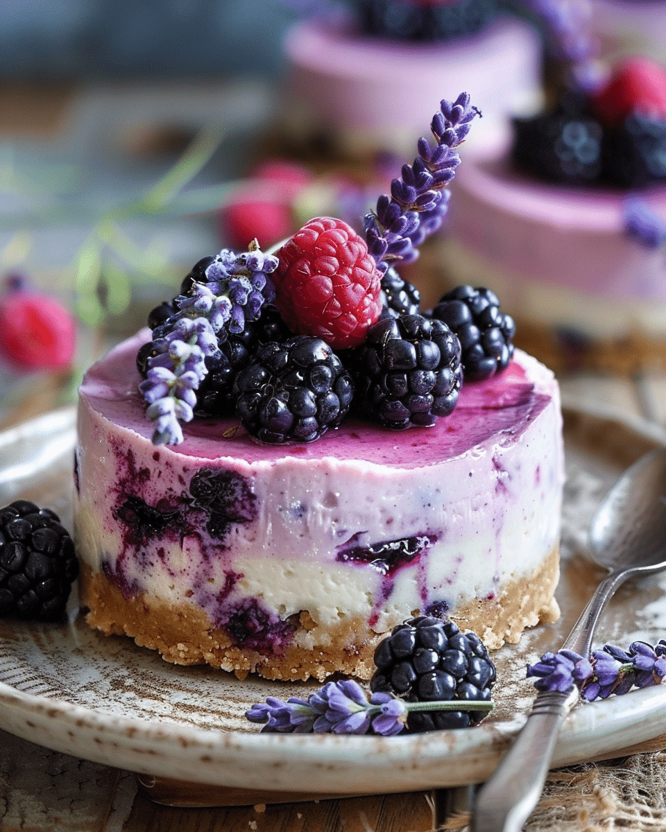 Sweet Blackberry Lavender Cheesecake Recipe