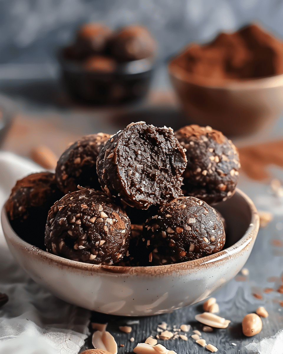 Vegan Chocolate Peanut Butter Energy Balls