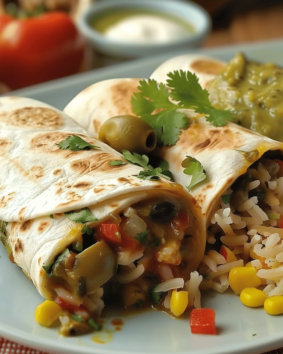 Vegetarian Chili Verde Burritos