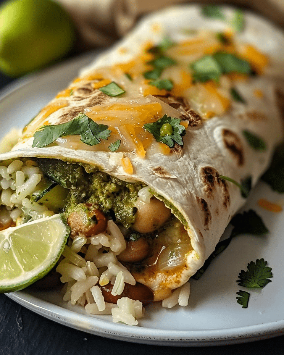 Vegetarian Chili Verde Burritos
