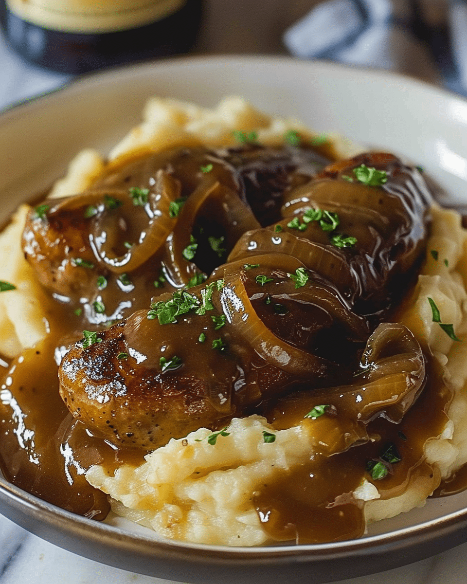 Bangers and Mash with Onion Gravy: A Comfort Food Classic with an Irish Twist