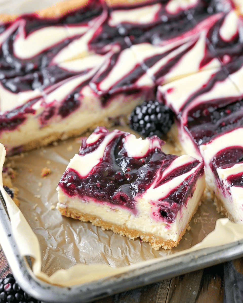 Blackberry Swirl Cheesecake Bars