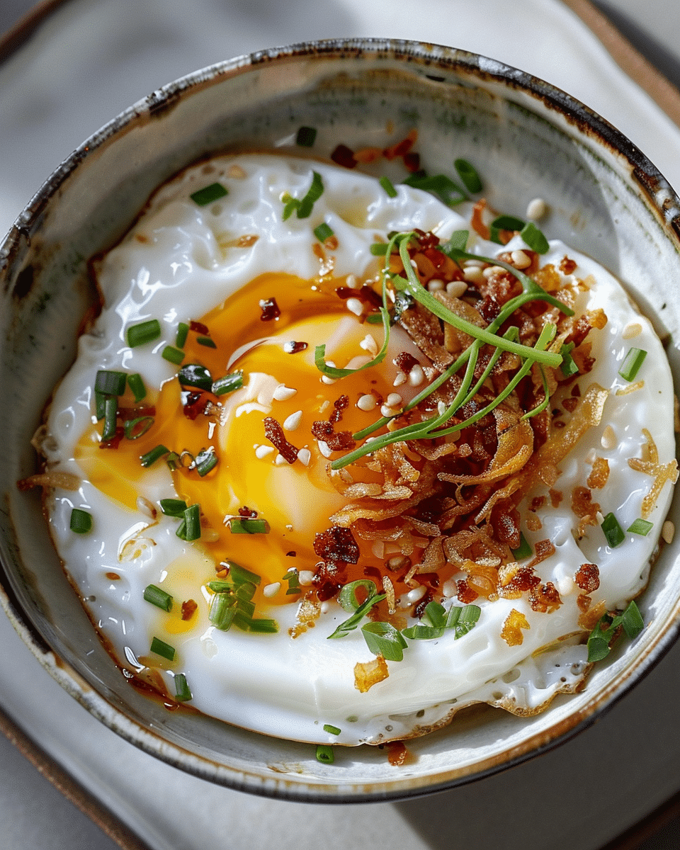 Bowl with Crispy Shallots & 7-Minute Egg Recipe