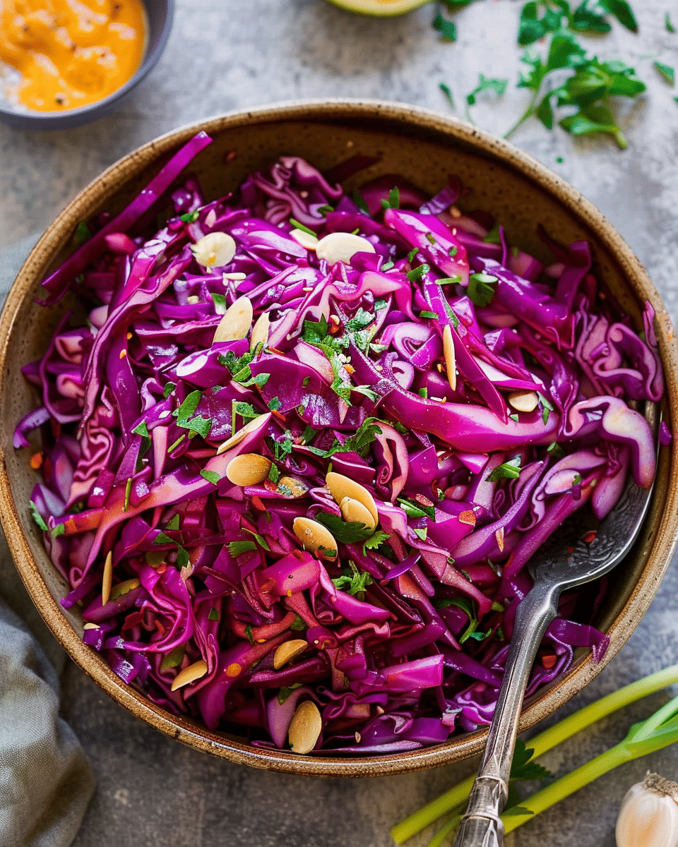 10-Minute Red Cabbage Salad Recipe