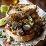 Carne Asada Torta with Roasted Poblano Salsa in 5 Simple Steps