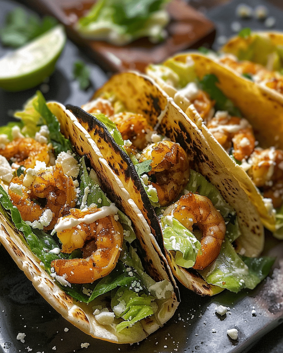 Crispy Shrimp Caesar Tacos