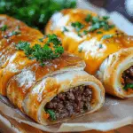 Garlic Butter Beef Cheeseburger Rollups