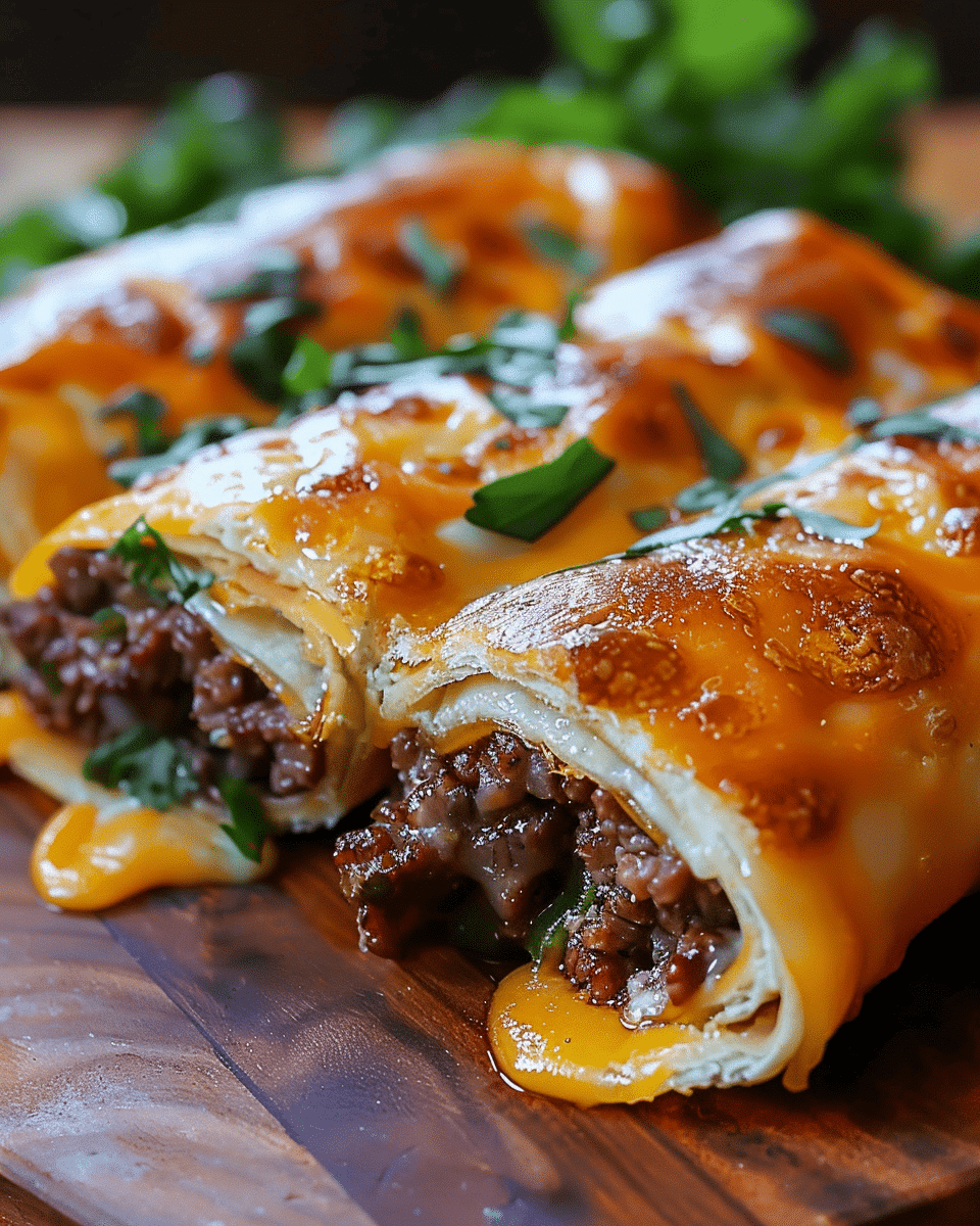 Garlic Butter Beef Cheeseburger Rollups