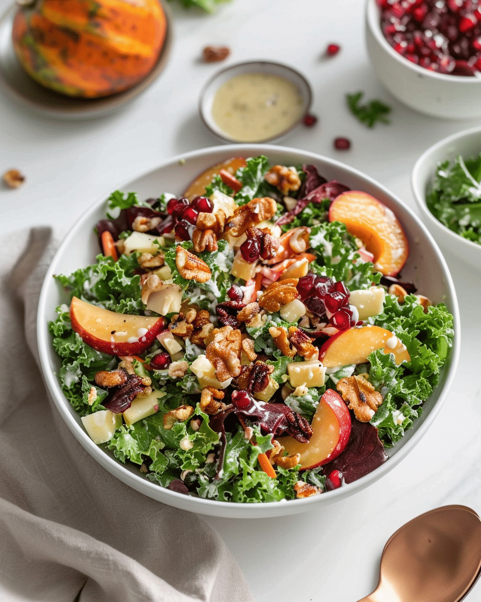 Fall Harvest Salad with Maple Tahini Dressing
