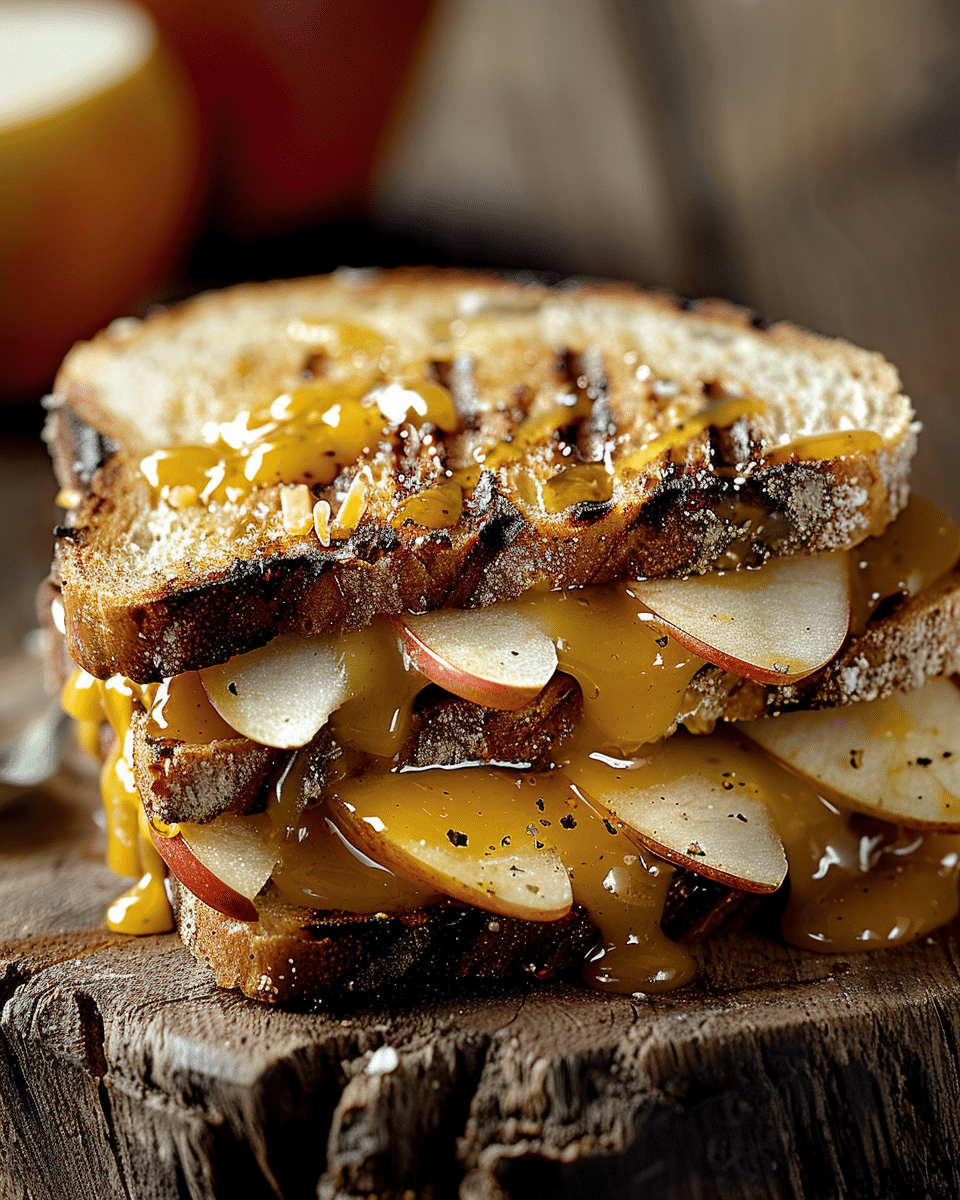 Grilled Apple Cheddar Mustard Sandwich