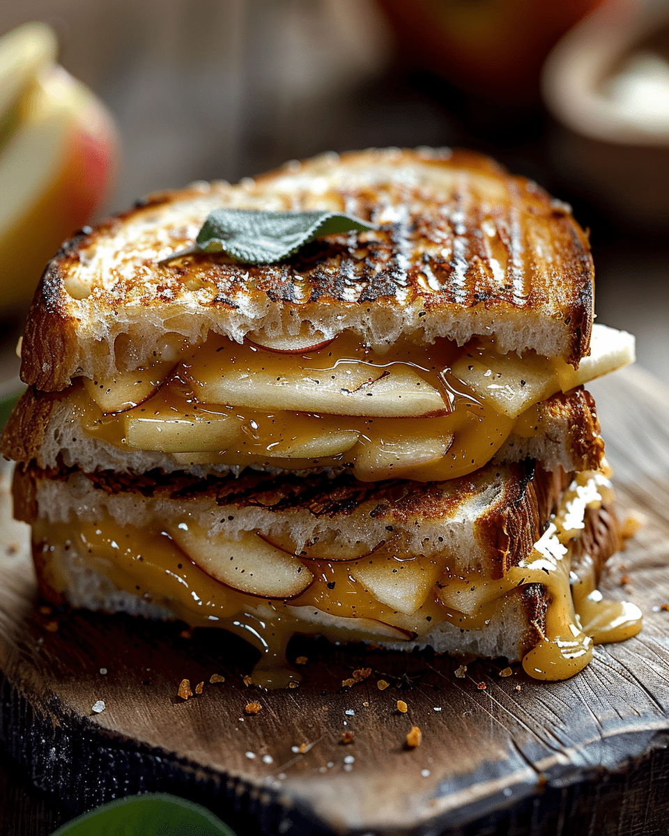 Grilled Apple Cheddar Mustard Sandwich