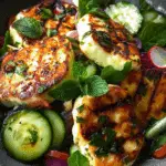 Grilled Halloumi Cucumber Salad