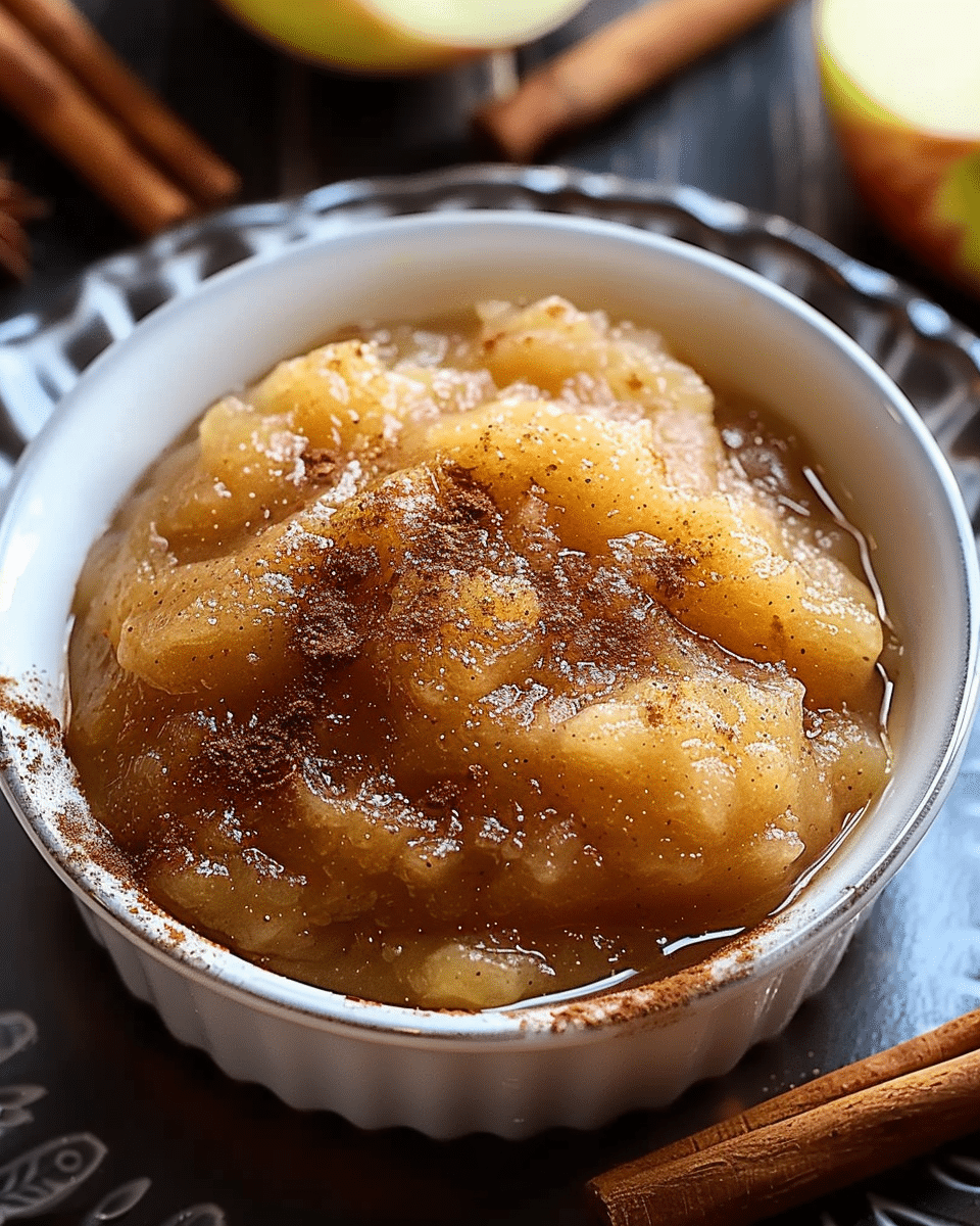 Hot Buttered Apple Sauce With Cinnamon and Nutmeg