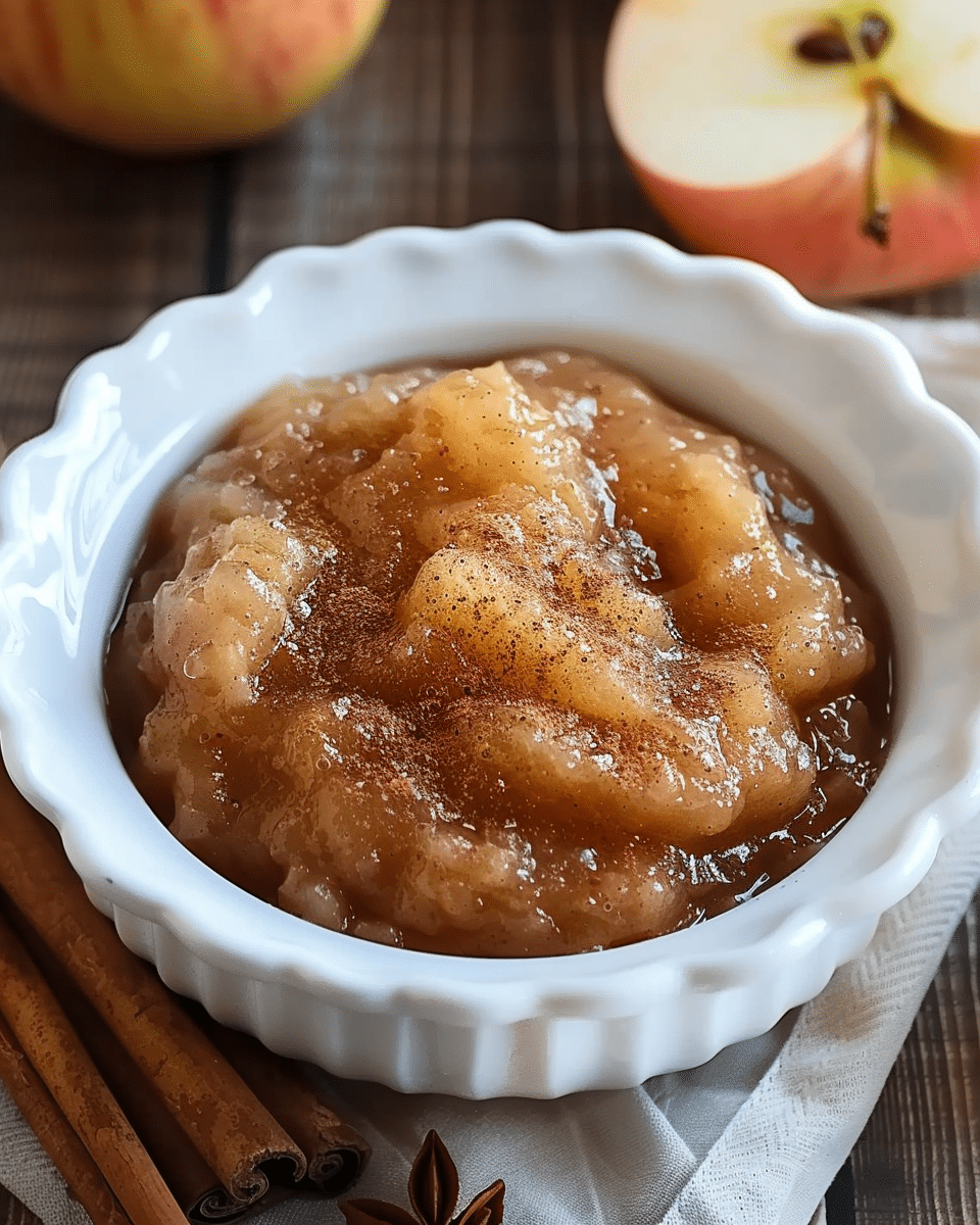 Hot Buttered Apple Sauce With Cinnamon and Nutmeg
