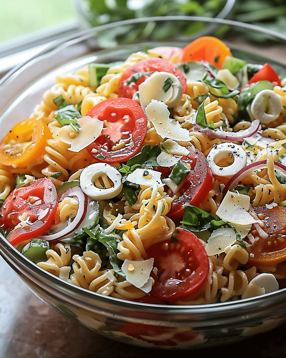 Layered Pasta Salad Bowl