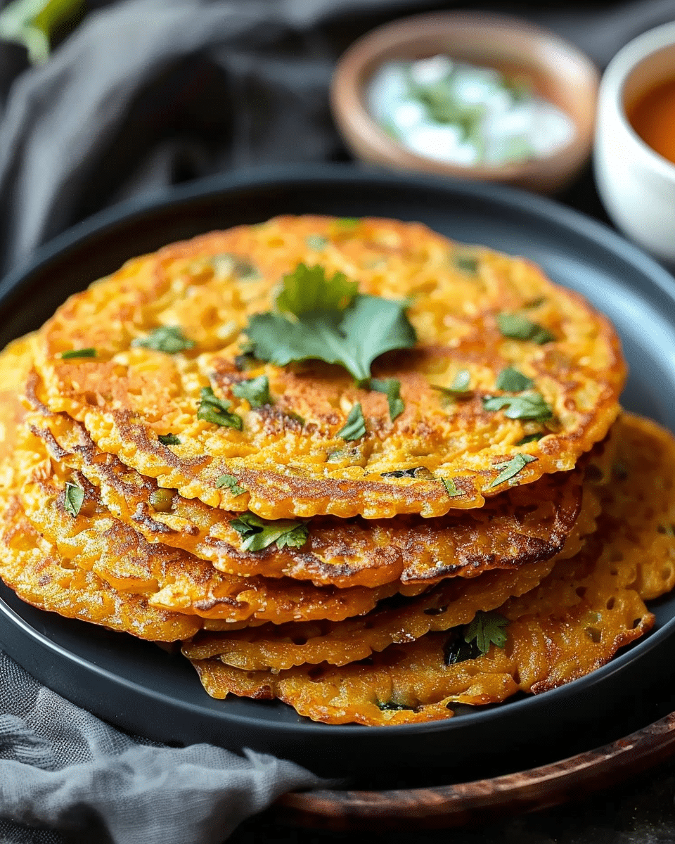 Masoor Dal Chilla (Savory Red Lentil Pancakes)