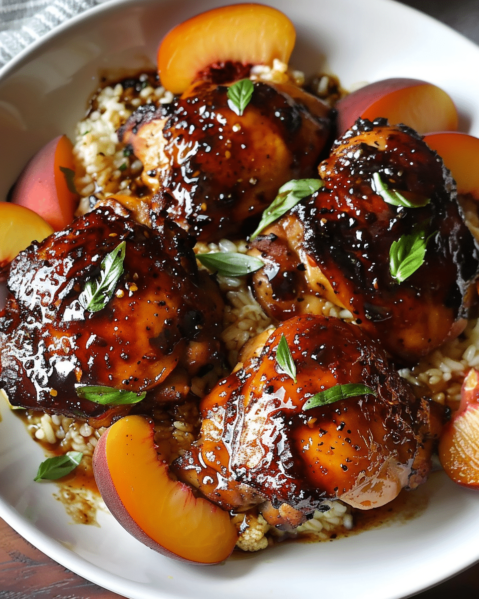 Peach Balsamic Chicken Thighs Recipe
