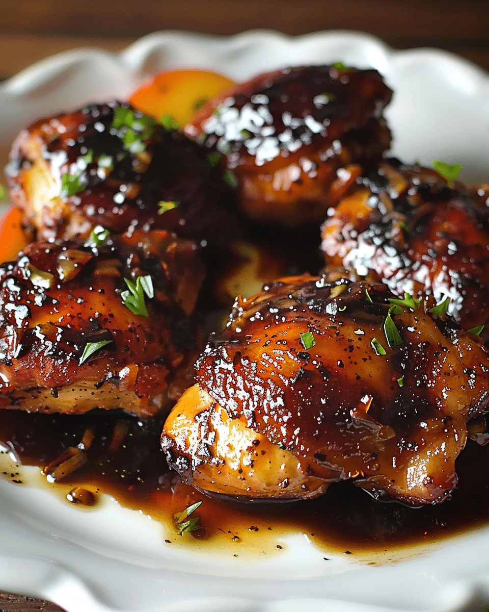 Peach Balsamic Chicken Thighs Recipe