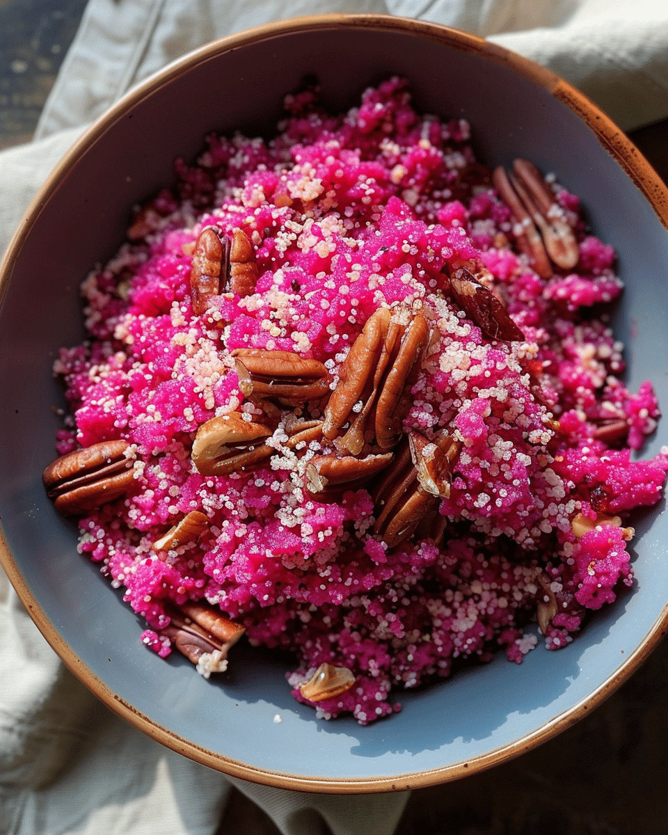 Pink Beet Couscous with Pecans
