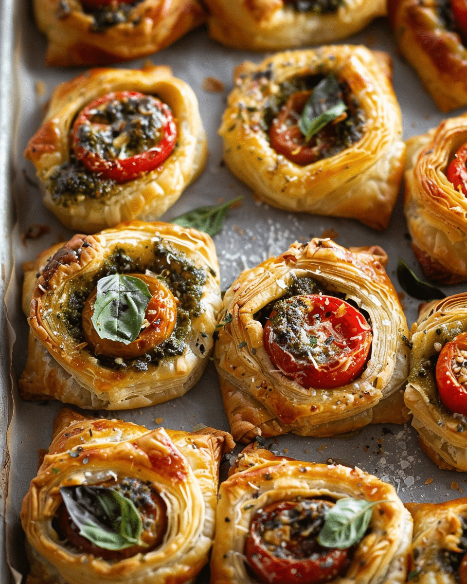 Puff Pastry Pesto Pizza Bites