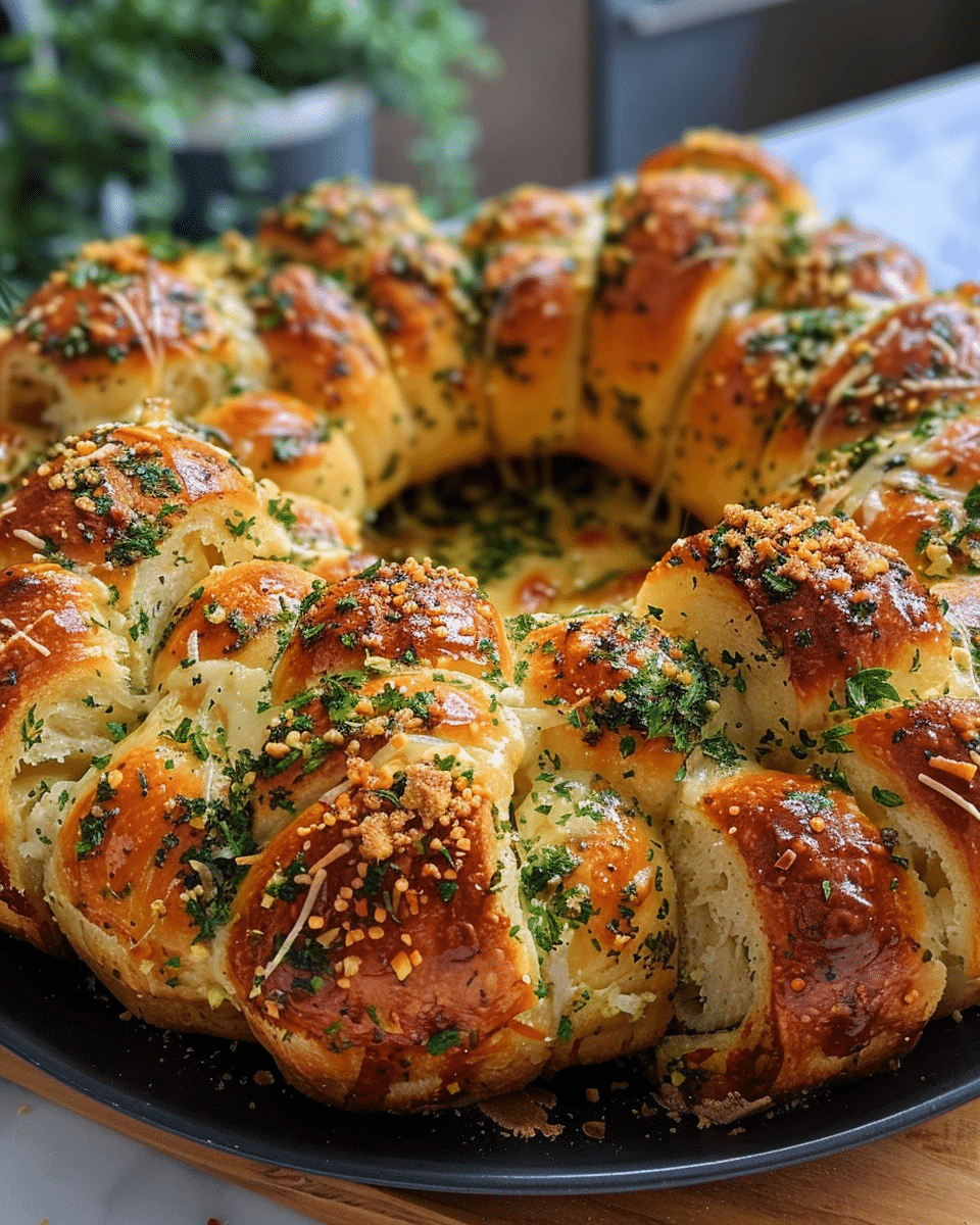 Pull Apart Garlic Bread Wreath