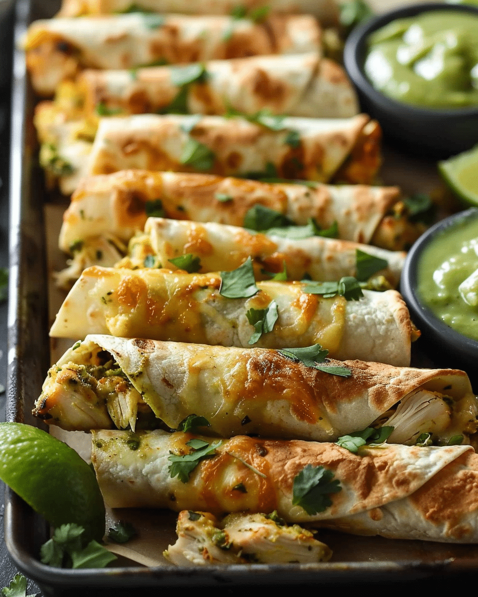 Roasted Chicken Verde Taquitos