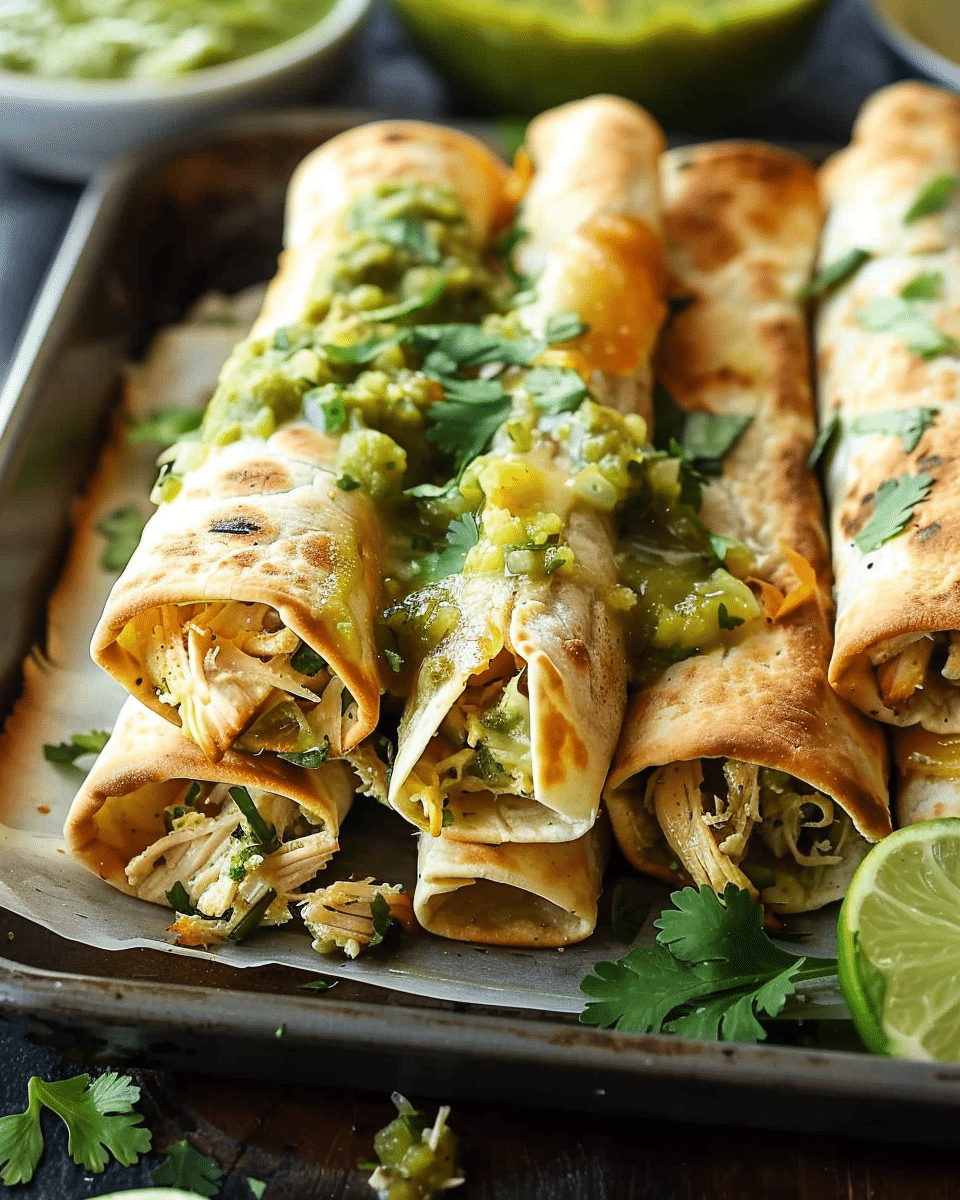 Roasted Chicken Verde Taquitos