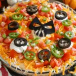 Spooky 7-Layer Halloween Taco Dip Recipe: A Fun Party Appetizer