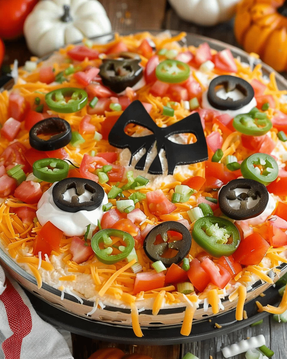 Spooky 7-Layer Halloween Taco Dip Recipe: A Fun Party Appetizer