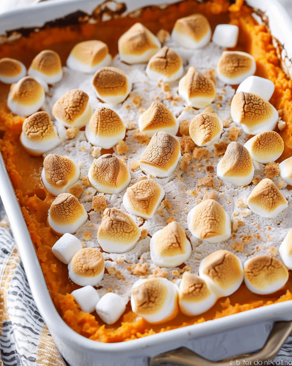 Sweet Potato Pineapple Casserole with Marshmallows