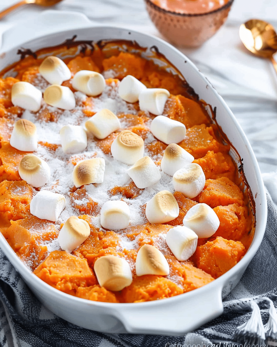 Sweet Potato Pineapple Casserole with Marshmallows
